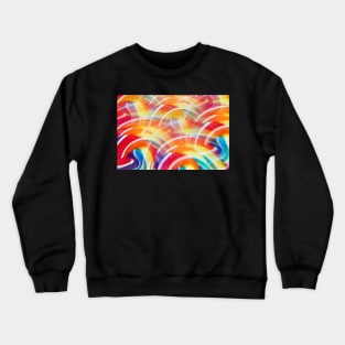 Close-up of swirly rainbow lollipop through prism filter Crewneck Sweatshirt